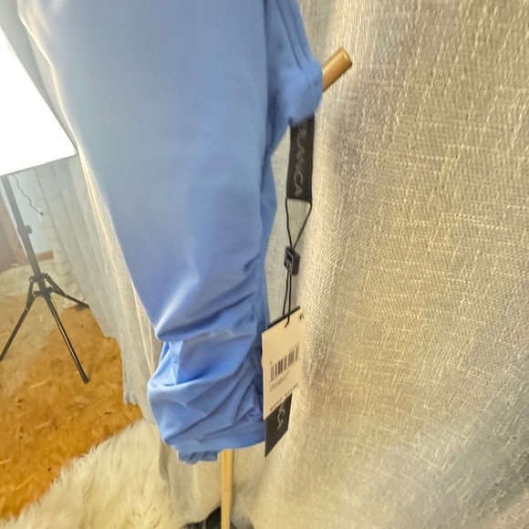 La Blanca Sz 6 Island Goddess Rouched Chambray Mio Blue One Piece Swimsuit NWT - Picture 9 of 10